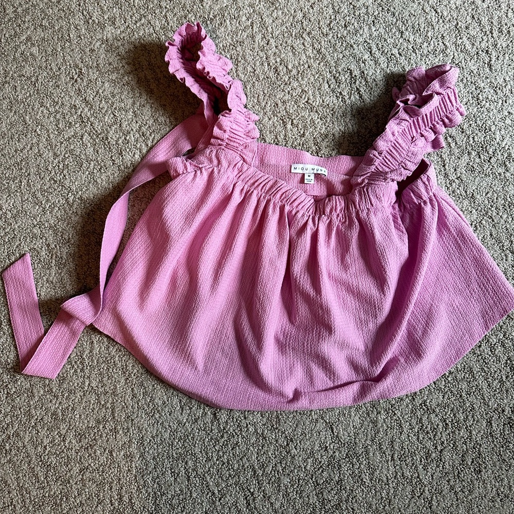 Pink Tie Back Blouse